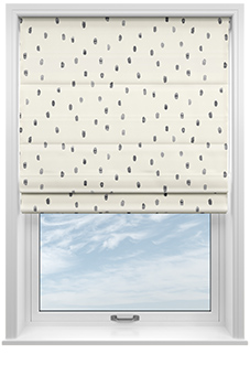 Ink Spots, Grey - Motorised Roman Blind